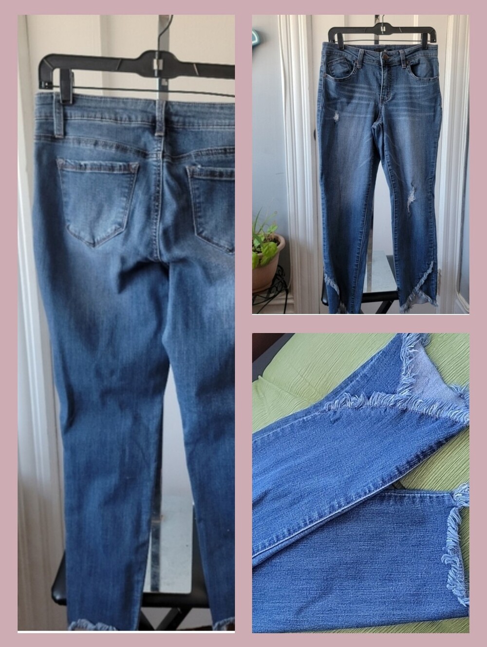 1822 Denim Women's Distressed Jeans Blue